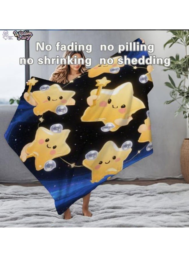 عام Wisdom Fairy (أحدث) بطانية رقيقة من الفانيلا (دافئة ومريحة، ومناسبة للنوم، واستخدام اللعبة، وإزالة الغبار والرمل) 150 سم * 200 سم - 6 - Image 1