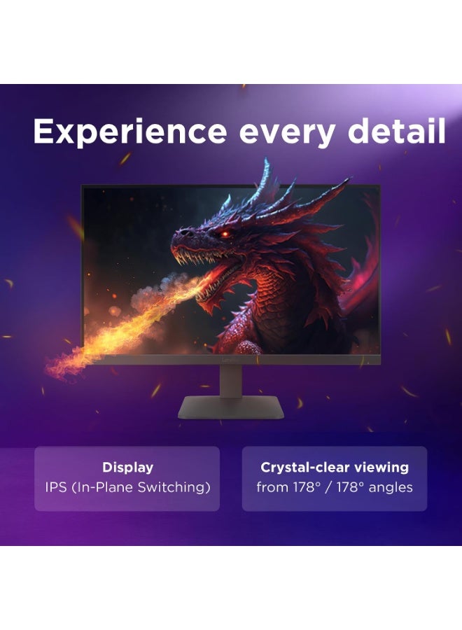 Lenovo LOQ 27-10 Gaming Monitor 27-Inch Full HD 1920x1080, IPS Panel Technology, 200Hz Refresh Rate, 0.5ms Response Time, AMD FreeSync Premium Technology & Adaptive Sync Support, HDR10 Compliance, gaming console support - Lunar Grey black - Image 5