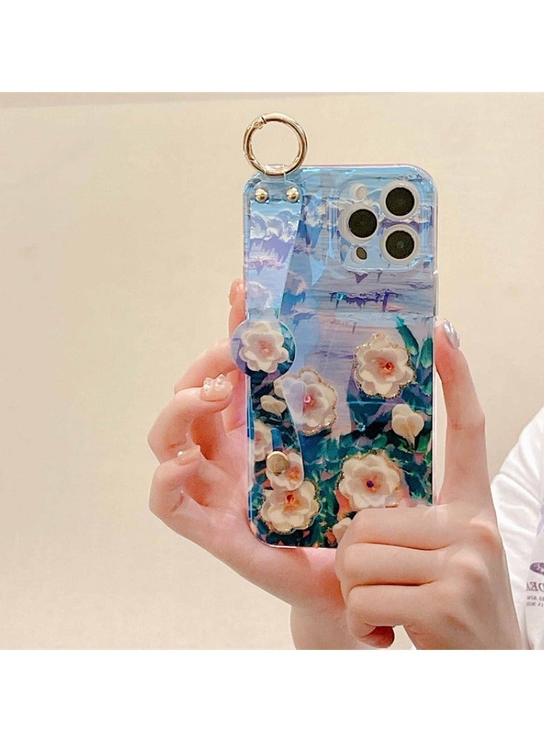 Miluraining Case for iPhone 14 Pro Max Case, art oil painting style Camellia pattern phone case with lanyard, Case Compatible with iPhone 14 Pro Max, TPU material Anti-fall Phone Fashion Cover Women Girls - Image 1