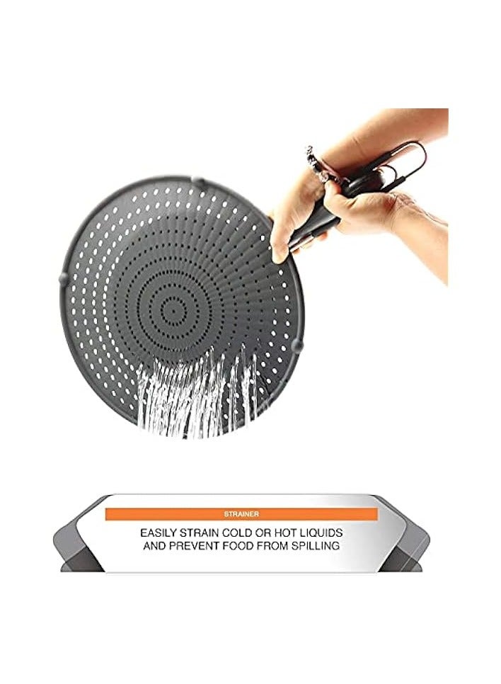 erorex Silicone Stainless steel grease filter, Splatter Screen for Frying Pan, Multi-Use Splatter Shield, Cooling Mat, Drain Board and Strainer, Pan Cover - Image 3