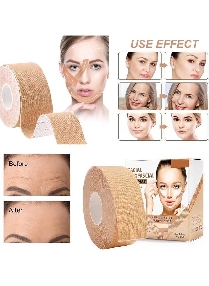 Elaimei Face Lift Tape, Facial Myofascial Lift Tape, Rolls Anti Wrinkle Facial Patches for Face Lifting, Face Toning Belts, Unisex Neck Lift Tape For Firming and Tightening Skin  - Image 2
