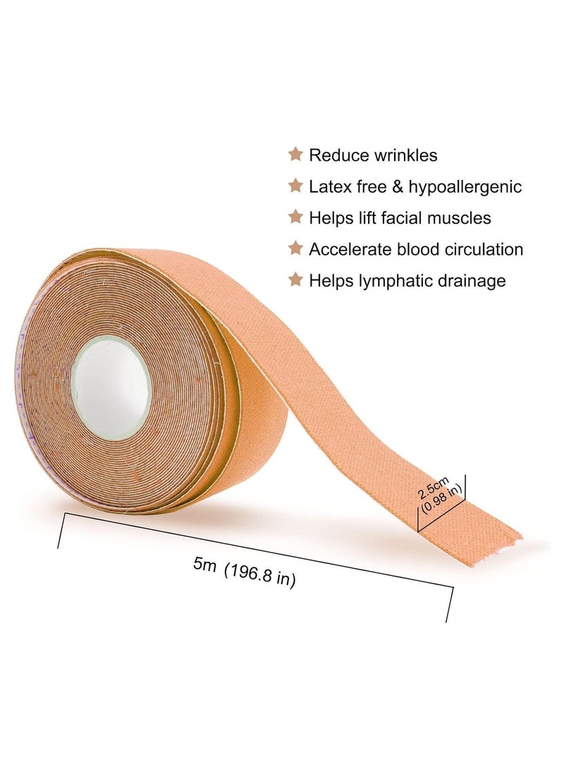 Elaimei Face Lift Tape, Facial Myofascial Lift Tape, Rolls Anti Wrinkle Facial Patches for Face Lifting, Face Toning Belts, Unisex Neck Lift Tape For Firming and Tightening Skin  - Image 4
