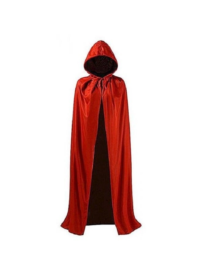 Red Hooded Cloak Cape Costume - Image 1
