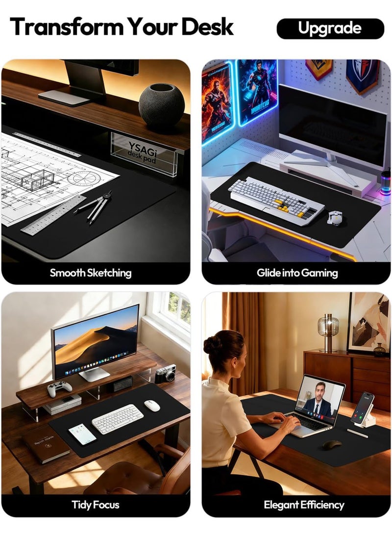 Leather Office Desk Pad Protector, Large Mouse Pad, Non-Slip, PU Leather, Laptop Desk Blotter, Waterproof Writing Pad for Office and Home - Image 4