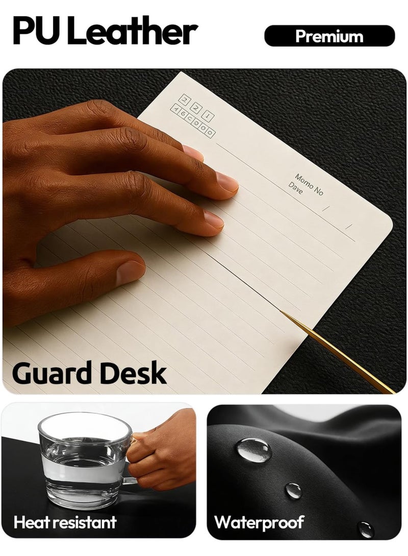 Leather Office Desk Pad Protector, Large Mouse Pad, Non-Slip, PU Leather, Laptop Desk Blotter, Waterproof Writing Pad for Office and Home - Image 2