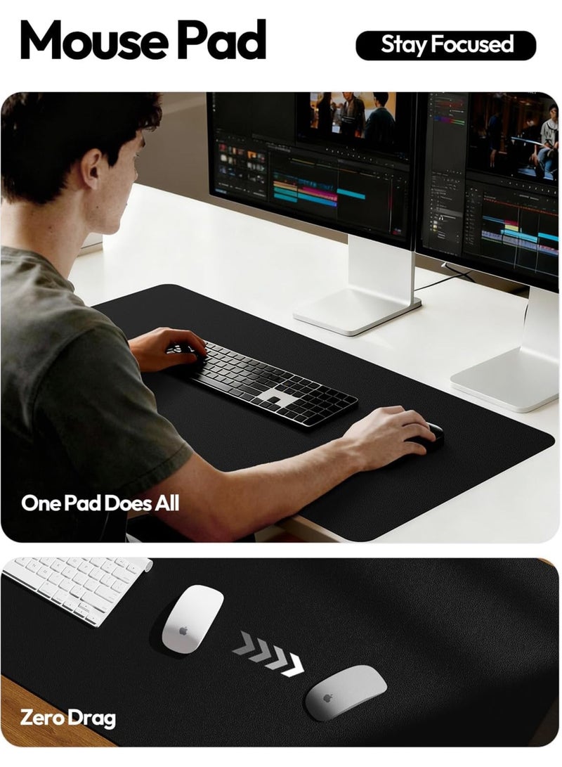 Leather Office Desk Pad Protector, Large Mouse Pad, Non-Slip, PU Leather, Laptop Desk Blotter, Waterproof Writing Pad for Office and Home - Image 3