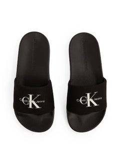 Calvin Klein Jeans Women's Monogram Slides - Cotton, Black  - Image 4