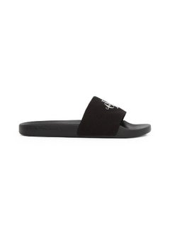 Calvin Klein Jeans Women's Monogram Slides - Cotton, Black  - Image 1