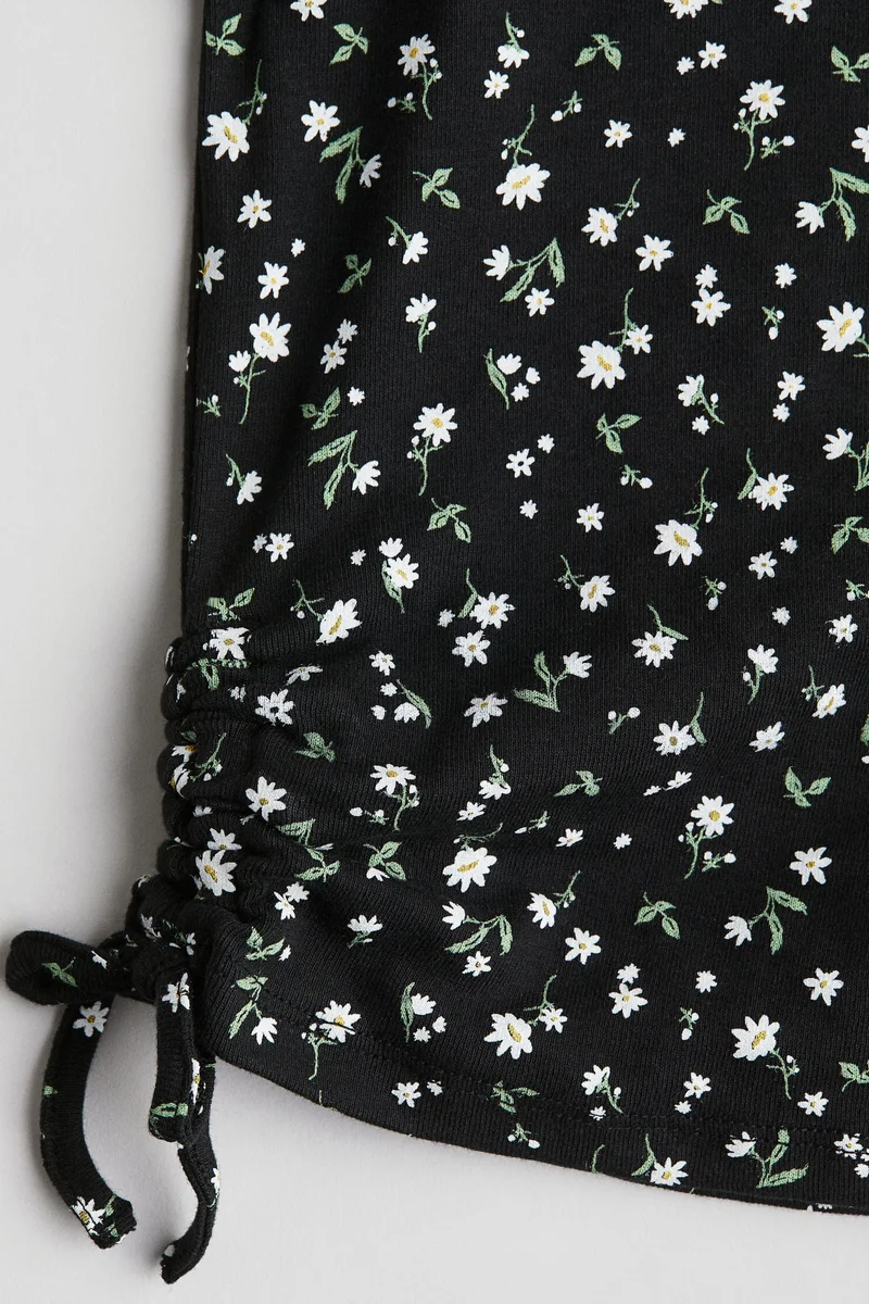اتش اند ام Drawstring-detail jersey top