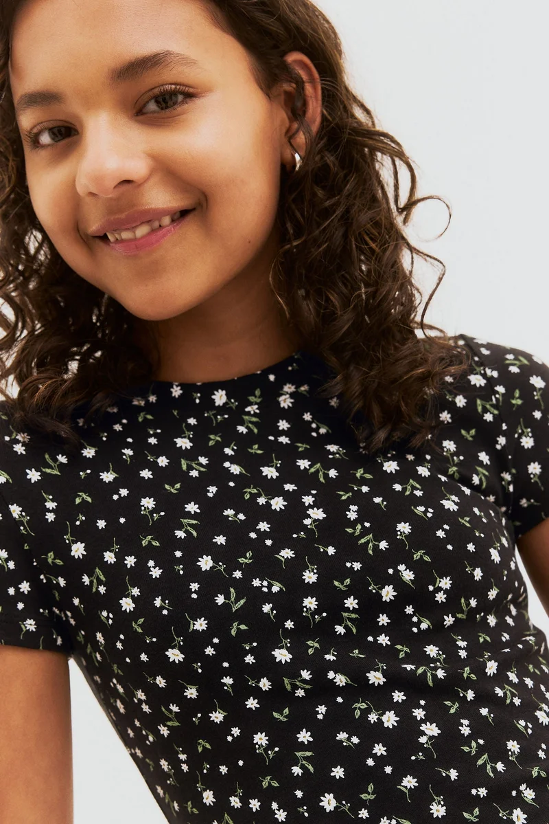 اتش اند ام Drawstring-detail jersey top