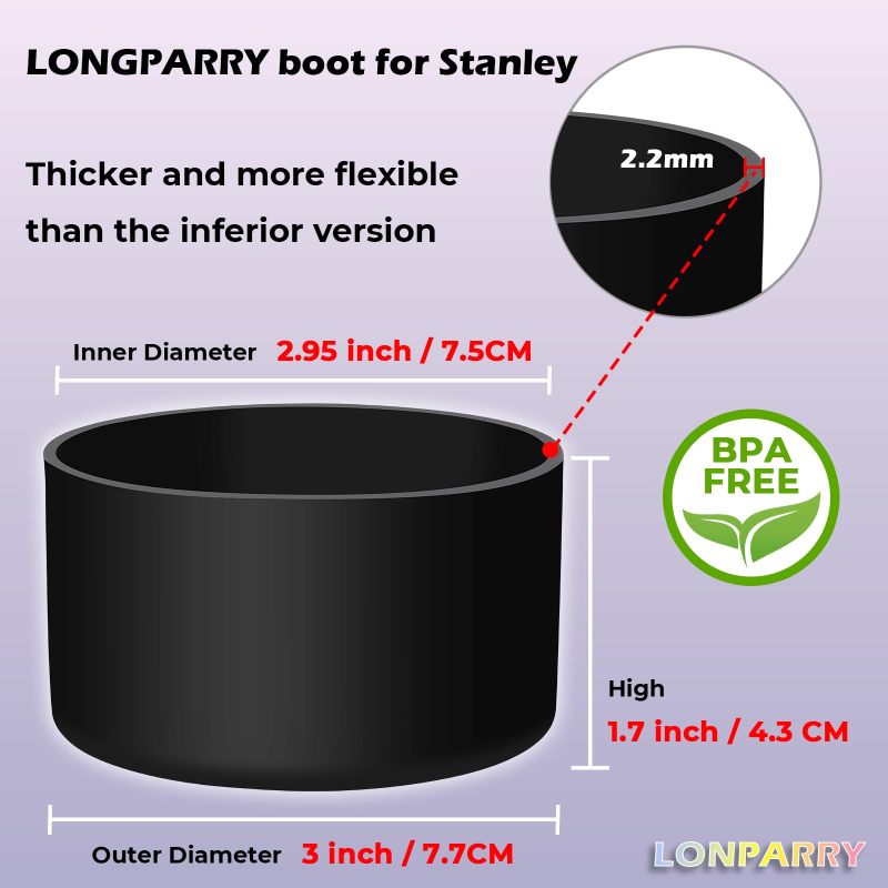 Silicone Sleeve For Stanley Quencher 40 Oz 30 Oz Tumbler - Reusable Water Bottle Protector With Quick Easy Swap - Durable Bottle Cover For Gym Travel - Image 4
