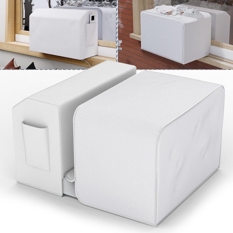 Flamorrow Outdoor Air Conditioner Cover and Indoor Air Conditioner Cover with Bag for UShaped Window AC Unit Dustproof Windproof Window AC Covers for Outside Inside Unit Full Coverage Protection - Image 2
