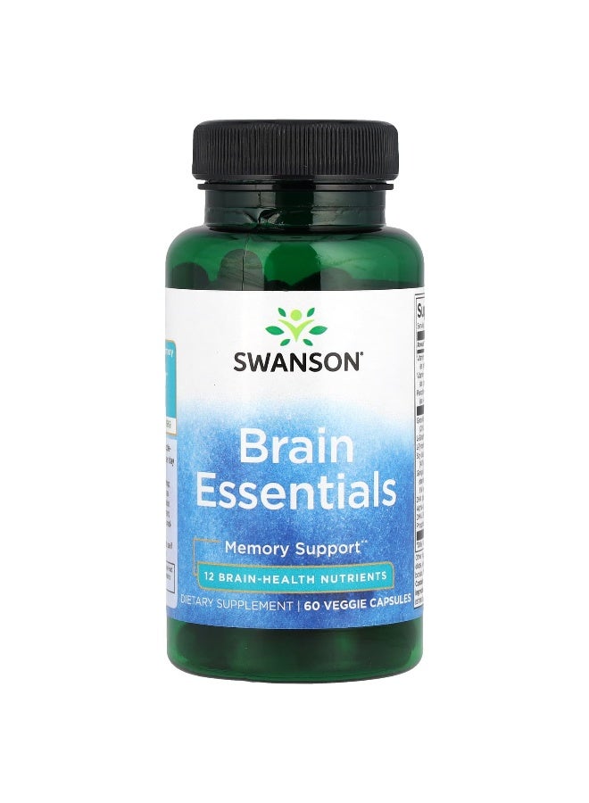 Swanson, Brain Essentials, 60 Veggie Capsules - Image 1