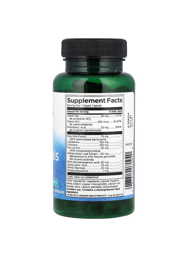 Swanson, Brain Essentials, 60 Veggie Capsules - Image 2