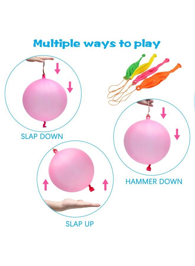 RUBFAC 36 Punch Balloons, Neon Punch Balloons with Rubber Band Handles, 46cm , , for Gifts, Children's Games, Weddings - Image 4
