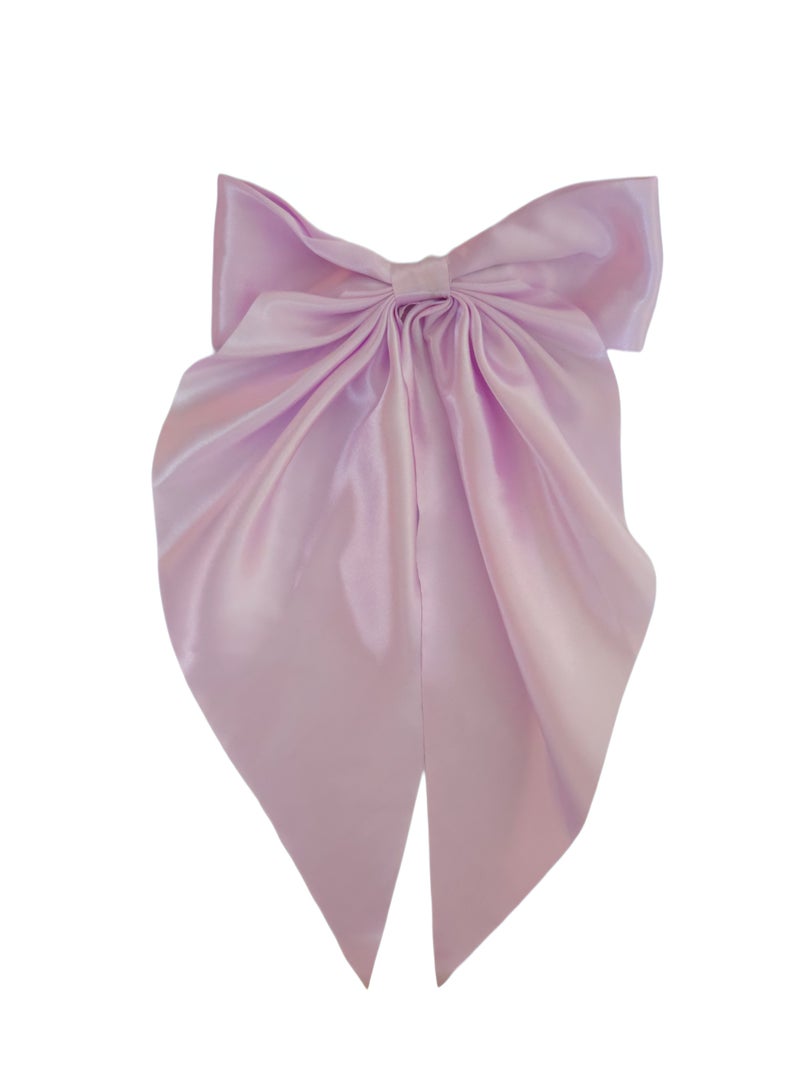 مشبك شعر فيونكة ستان طبقة واحدة باللون ليلاك - Image 1