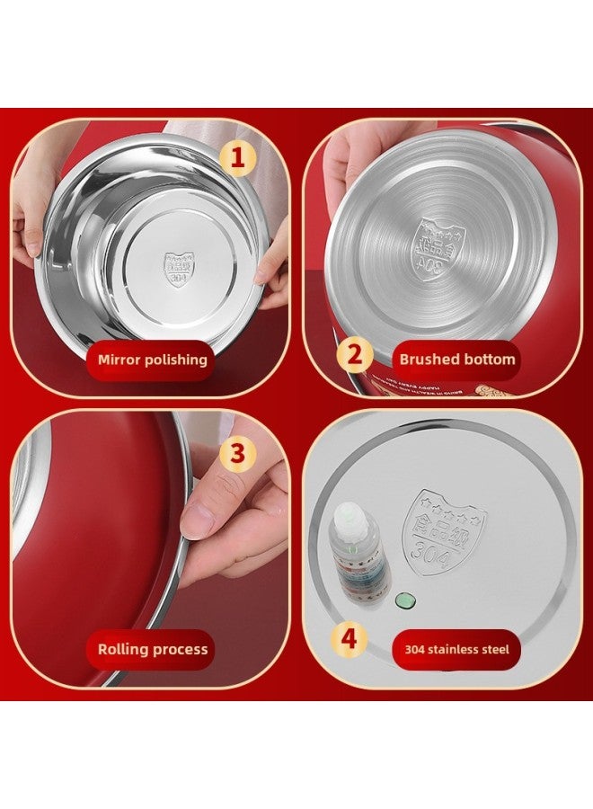 Jubao Cooking Basin 304 Stainless Steel Basin Thickened Dish Washing Drain Basin Drain Basket Planed Silk Insurance Bank Gift Suit-Specifications:304 Solid Basin + 304 Leaky Basin Two-piece Set -Color:304 Food Grade  Seiko Quality - Image 5