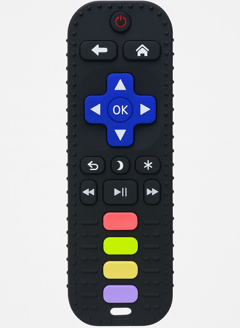 Black Silicone Remote Control Toy – Sensory Teether for Babies & Toddlers