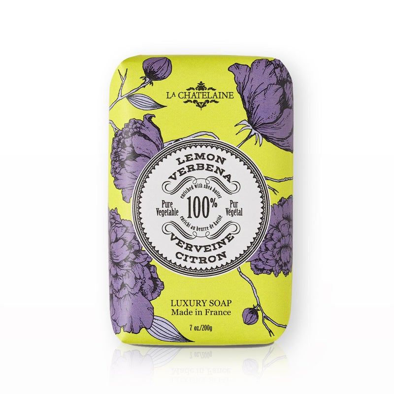La Chatelaine Luxury Bar Soap | Natural Shea Formula (Lemon Verbena, 7 oz) - Image 1