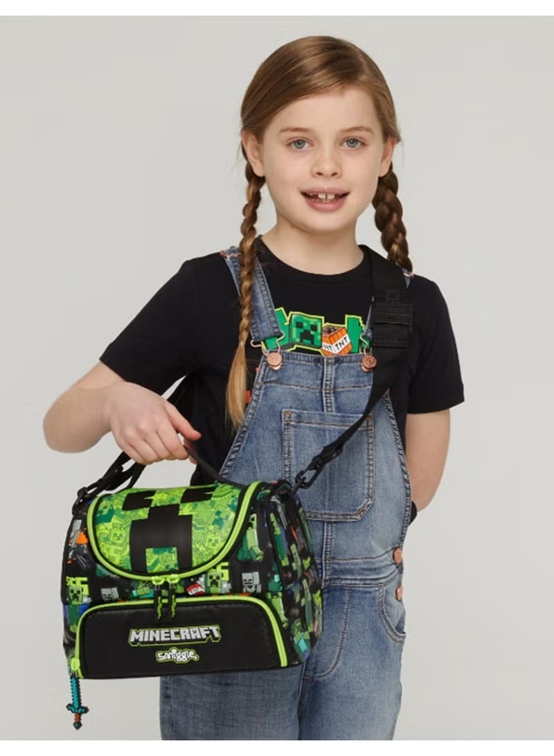 Smiggle Minecraft polyester thermal bag, children's shoulder bag handbag thermal crossbody bag, boy and girl large capacity bento bag - Image 4