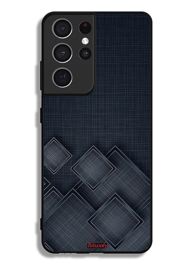 Tolwak Samsung Galaxy S21 Ultra 5G Protective Case Cover Squares Pattern On Cloth - Image 3