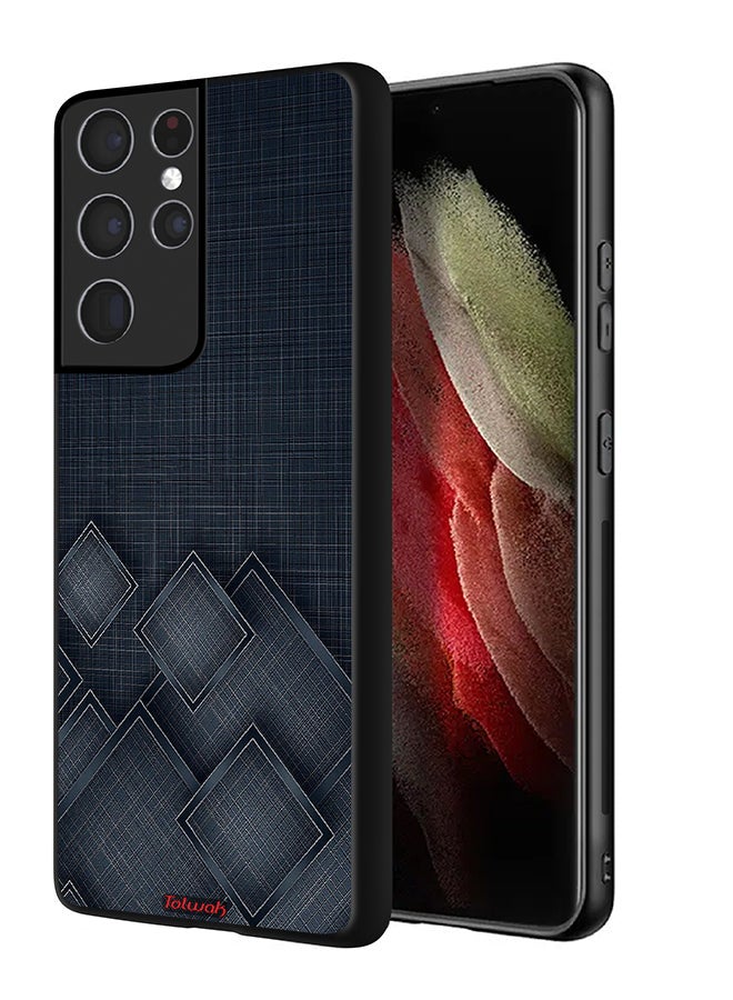 Tolwak Samsung Galaxy S21 Ultra 5G Protective Case Cover Squares Pattern On Cloth - Image 1