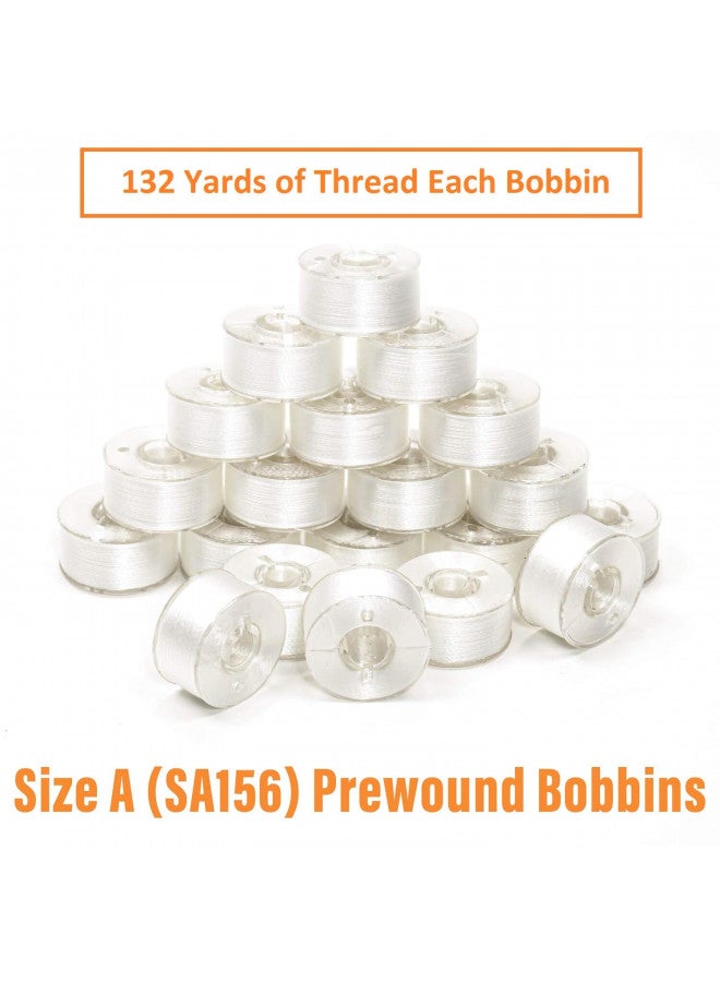 ThreadNanny 144pcs White Prewound Bobbin Thread Plastic Size A (SA156) Works with Brother Embroidery and Sewing Machine Polyester Thread - Image 4