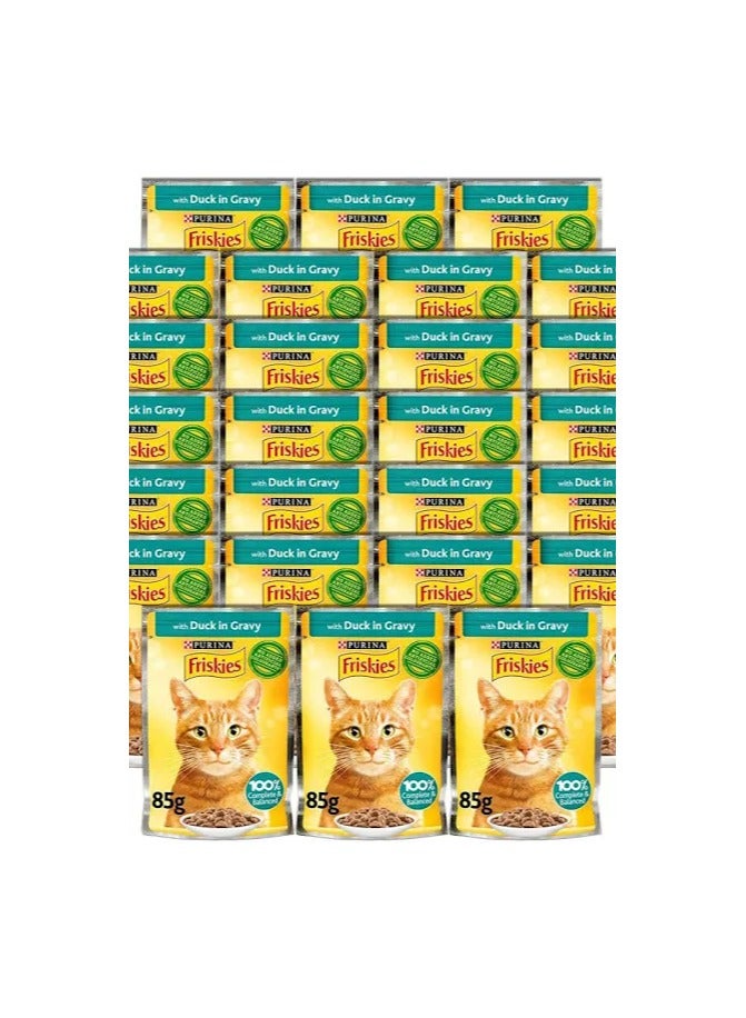 PURINA Purina Friskies Duck Chunks in Gravy Wet Cat Food Pouch 26x85g