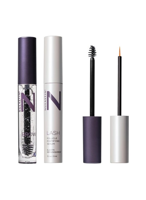 Eyelash Serum & Brow Serum - Lash & Brow Dual System - Eyebrow & Eyelash Enhancing Serums With Keratin & Peptides For Fuller Looking Lashes & Brows (2 Count, 0.1 Fl Oz Each)