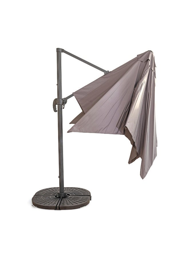 Pan Home Taral Outdoor Umbrella With Base - Dark Grey - Image 4