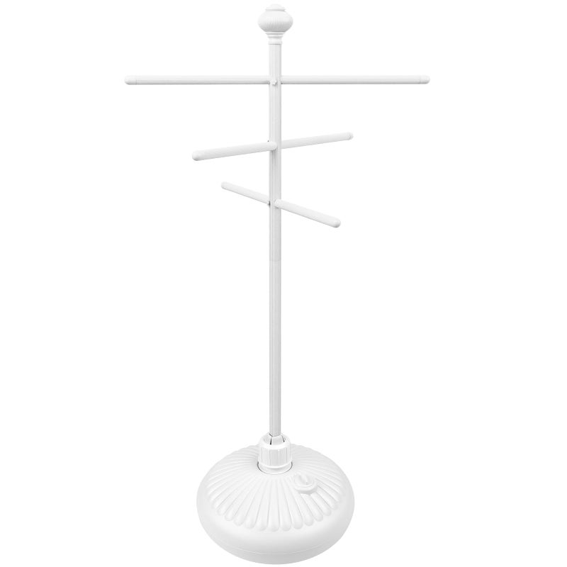 Hestiasko Pool Towel Rack Outdoor 59 Metal Outdoor Towel Rack for Hot Tub with 3 Adjustable Bars Hot Tub Accessories for Adults Outdoor Towel Holder Upscale Pool  Patio Accessories  White