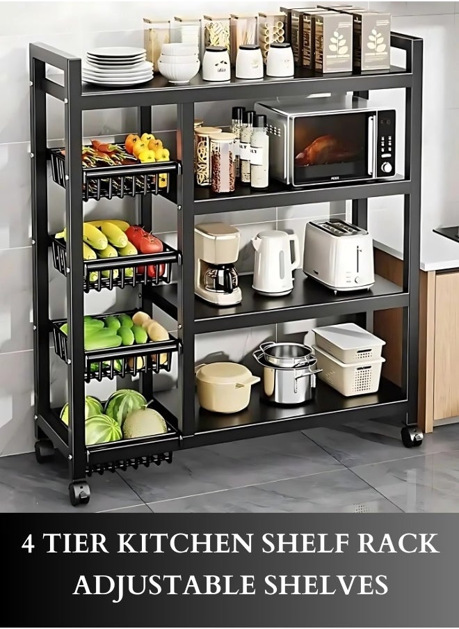 RACK STORE Heavy Duty Kitchen Shelf, Kitchen Rack, Microwave and Oven Rack, Vegetable storage Rack, 4 Tier Kitchen Shelf Storage Rack  - Image 1