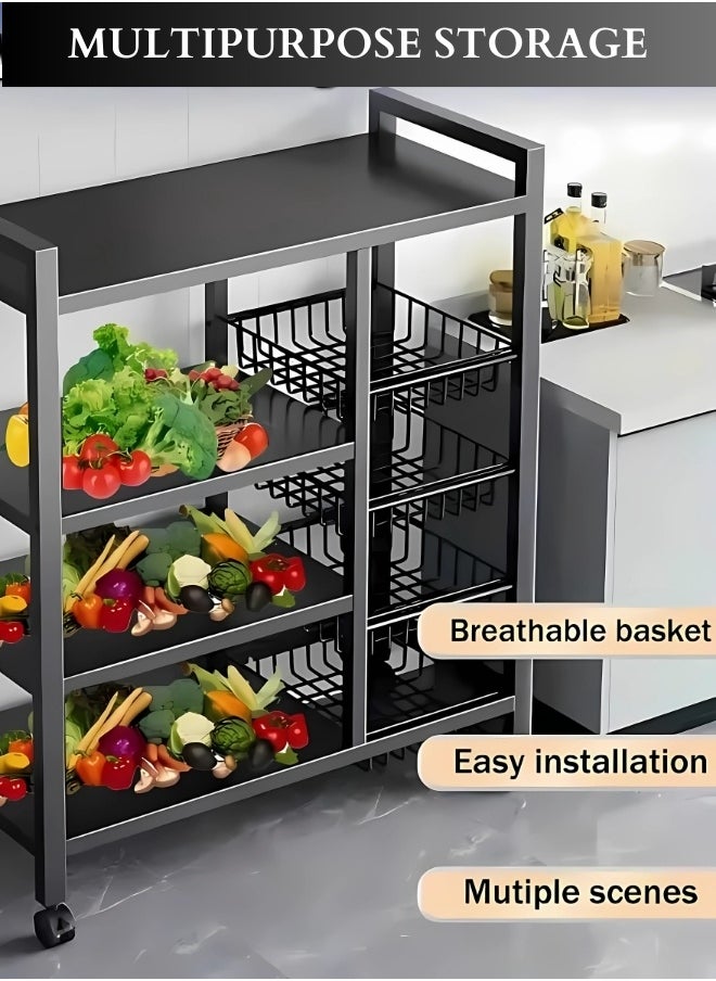 RACK STORE Heavy Duty Kitchen Shelf, Kitchen Rack, Microwave and Oven Rack, Vegetable storage Rack, 4 Tier Kitchen Shelf Storage Rack  - Image 5