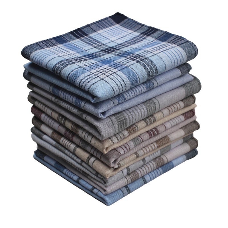Vintage Cotton Handkerchief For Elderly Men, Sweat-Absorbent, Retro Style, Yarn-Dyed, Gift For Elders - Image 2