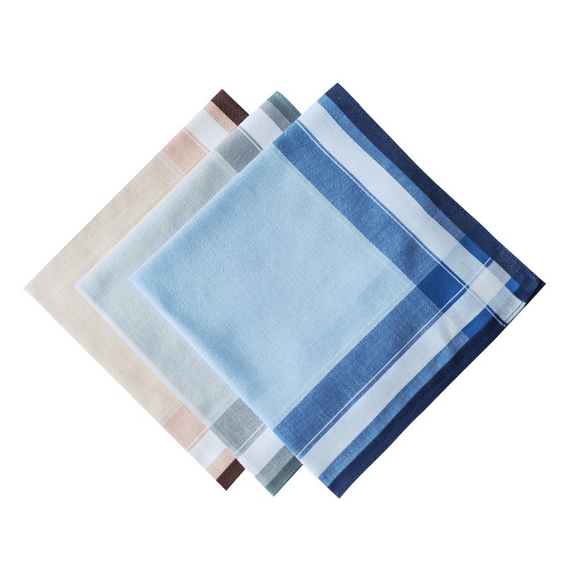 Vintage Cotton Handkerchief For Elderly Men, Sweat-Absorbent, Retro Style, Yarn-Dyed, Gift For Elders - Image 4