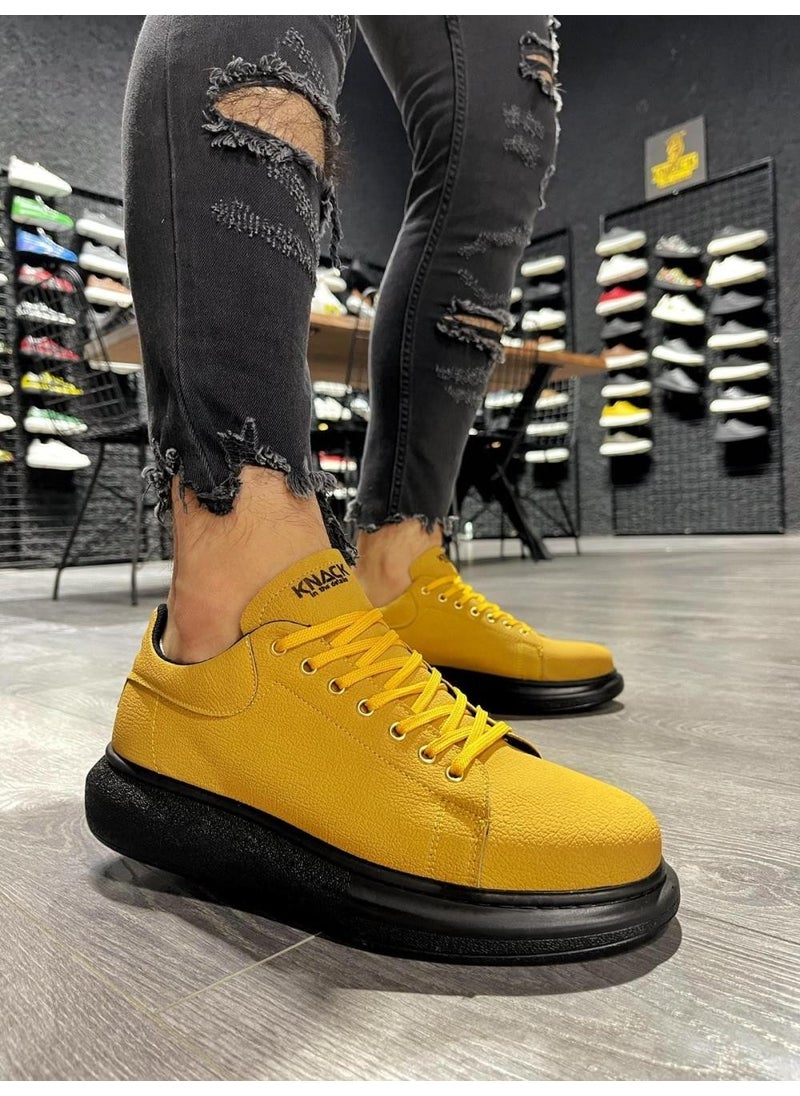 KnACK - High Sole Casual Shoes 045 Yellow (Black Sole) - Image 1