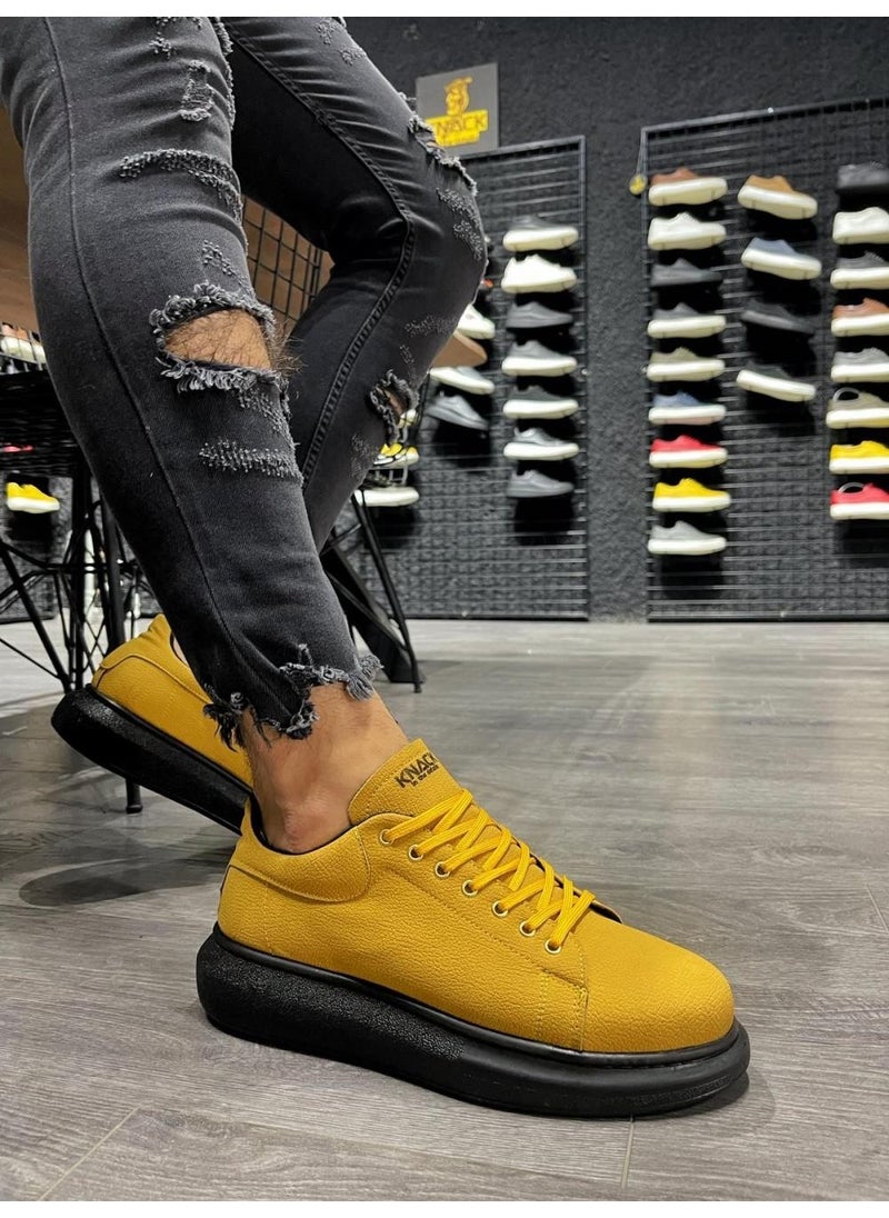 KnACK - High Sole Casual Shoes 045 Yellow (Black Sole) - Image 1