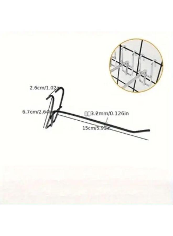 22pcs Black Heavy Duty Metal Grid Wall Brackets Space Saving Hooks For Home Garage - Image 4