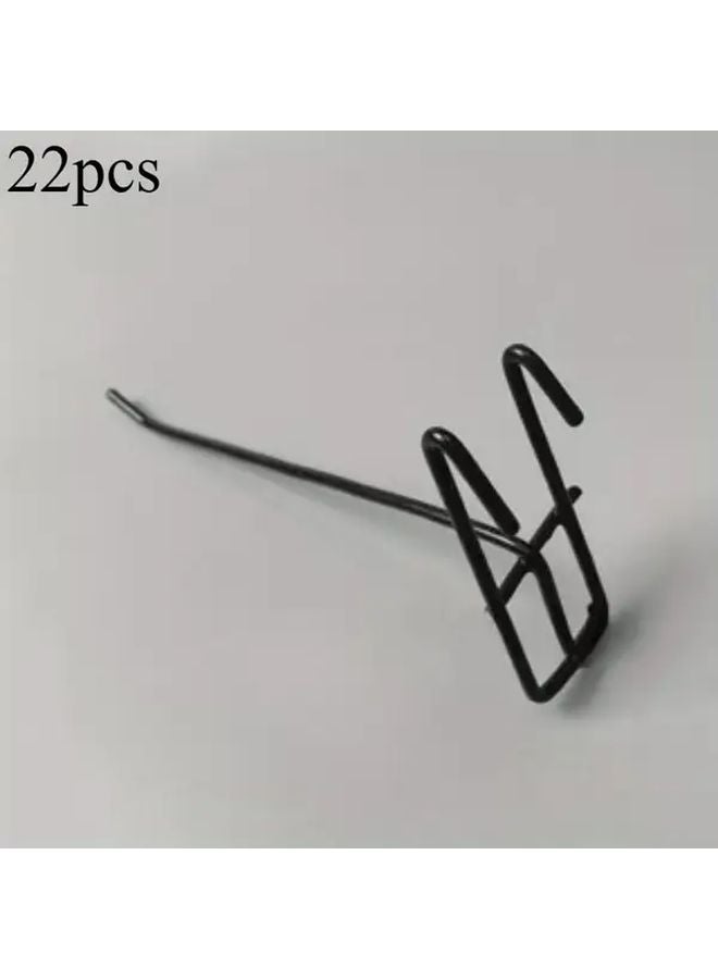22pcs Black Heavy Duty Metal Grid Wall Brackets Space Saving Hooks For Home Garage - Image 1