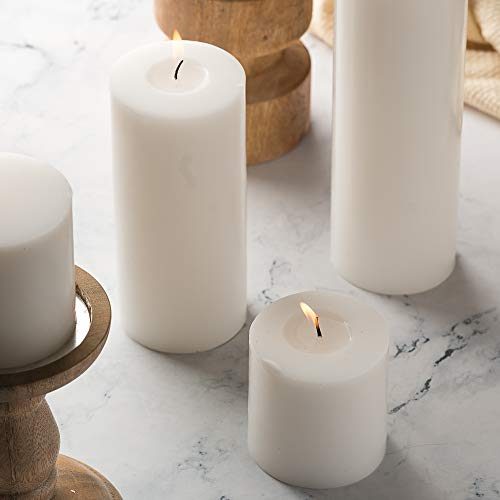 Home Lights HomeLights Pillar Candles - 2.7x6 inch | 60 Hours Burning, 6 Count - White Unscented Smokeless European Pillar Candles - Perfect for Wedding, Parties, Spas, Home Gatherings and Dinner - Image 4