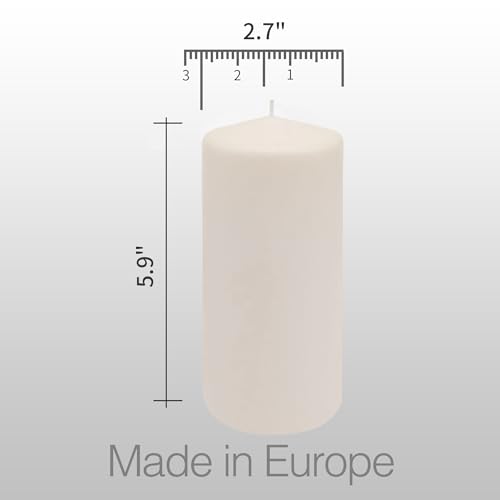 Home Lights HomeLights Pillar Candles - 2.7x6 inch | 60 Hours Burning, 6 Count - White Unscented Smokeless European Pillar Candles - Perfect for Wedding, Parties, Spas, Home Gatherings and Dinner - Image 2