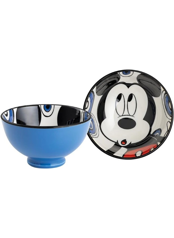 ايجان Bowl Mickey Mouse Small 300 ml Blue Color Premium Stoneware safe in Dishwasher and Microwave - Image 1