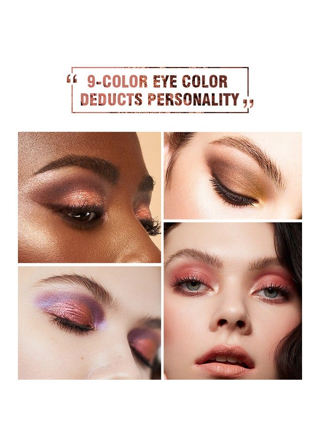 LANGMANNI Nude Magical，9 Color Pink Nude Light Warm Color Eyeshadow Palette Makeup,Glitter Matte Natural Neutral Colorful Eyeshadow Waterproof Long Lasting Natural Mixing Pigment Makeup - Image 2