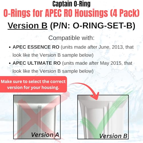 Captain O-Ring – Replacement 3.5” O-Rings for APEC Essence, Ultimate Reverse Osmosis RO Water Filter Housings (4 Pack) (Version B (O-Ring-Set-B)) - Image 2