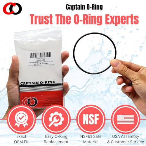 Captain O-Ring – Replacement 3.5” O-Rings for APEC Essence, Ultimate Reverse Osmosis RO Water Filter Housings (4 Pack) (Version B (O-Ring-Set-B)) - Image 5