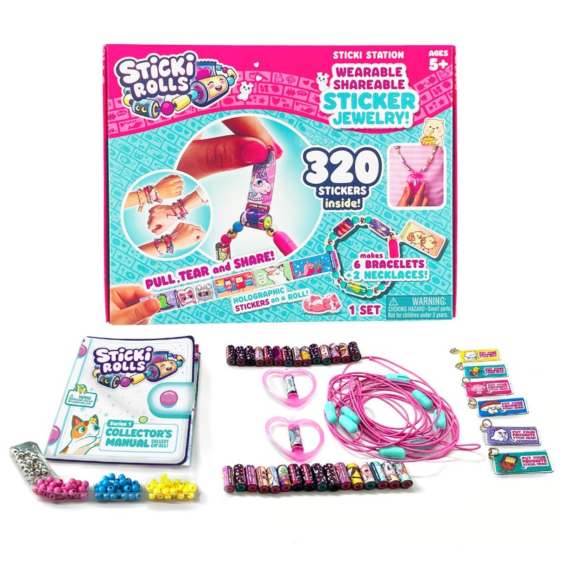Sky Castle Sticki Rolls Sticki Station, Wearable Shareable Stickers, Ultimate DIY Sticker Jewellery Kit, Bracelets and Necklaces - Image 1