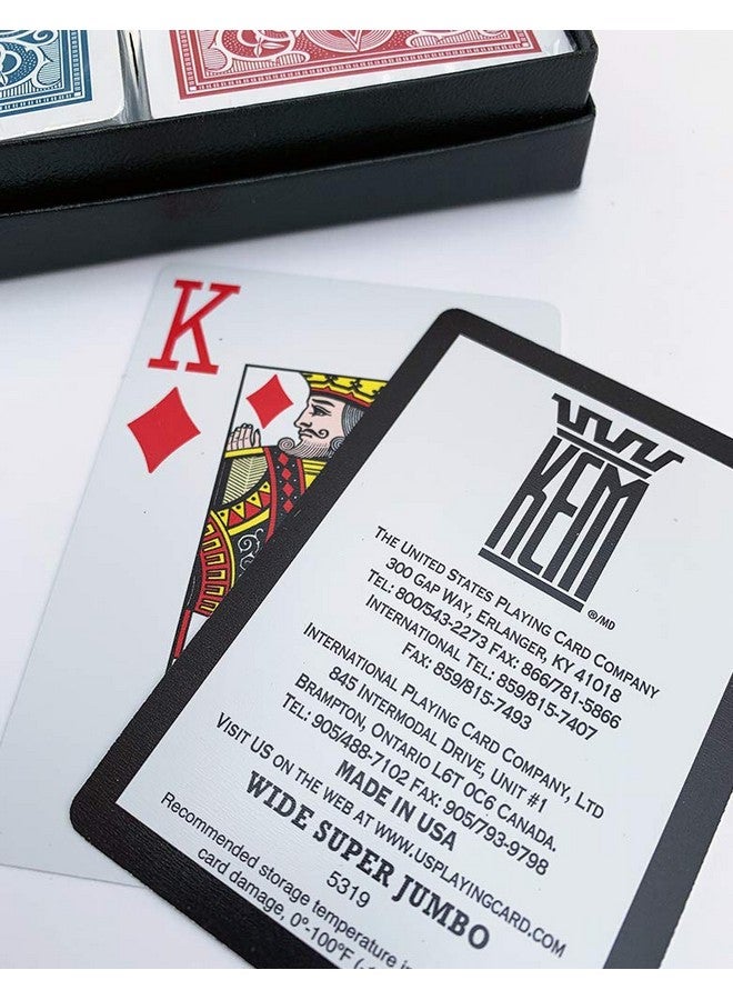 KEM Arrow Red And Blue Bridge Size Jumbo Index Playing Cards Height: 3.63" Width: 2.38" Depth: 0.69 - Image 4