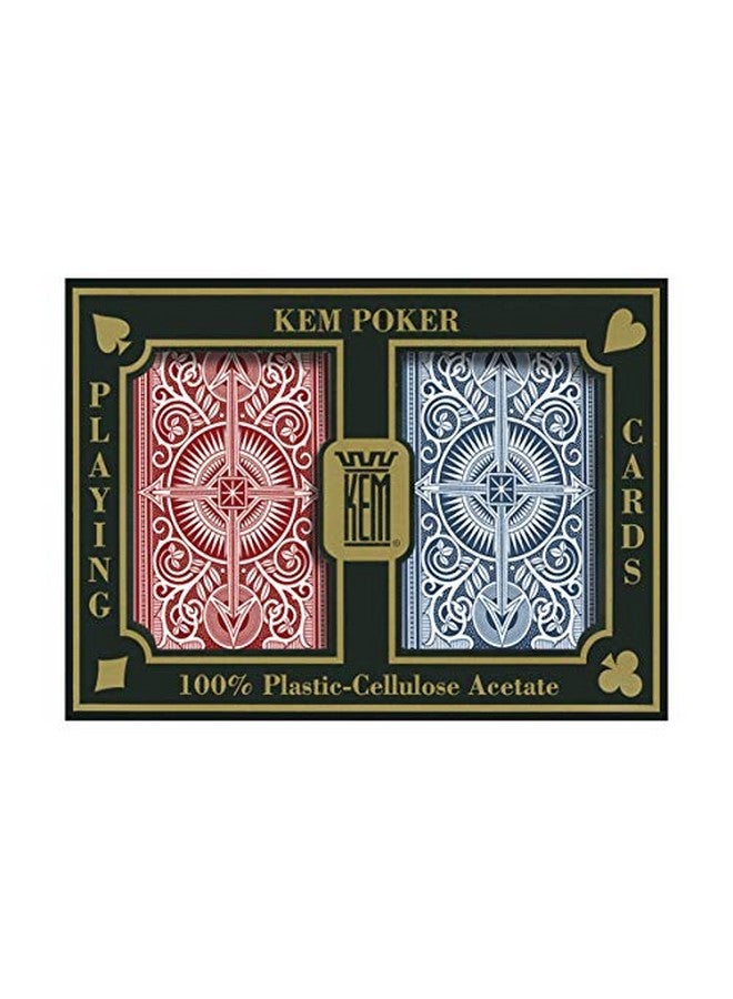 KEM Arrow Red And Blue Bridge Size Jumbo Index Playing Cards Height: 3.63" Width: 2.38" Depth: 0.69 - Image 5