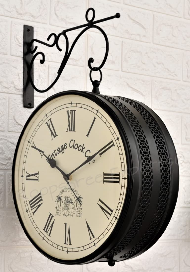 Vintage Clock Handcrafted Double Side Clock with World Time/VC-6570-12-WCR - Image 4