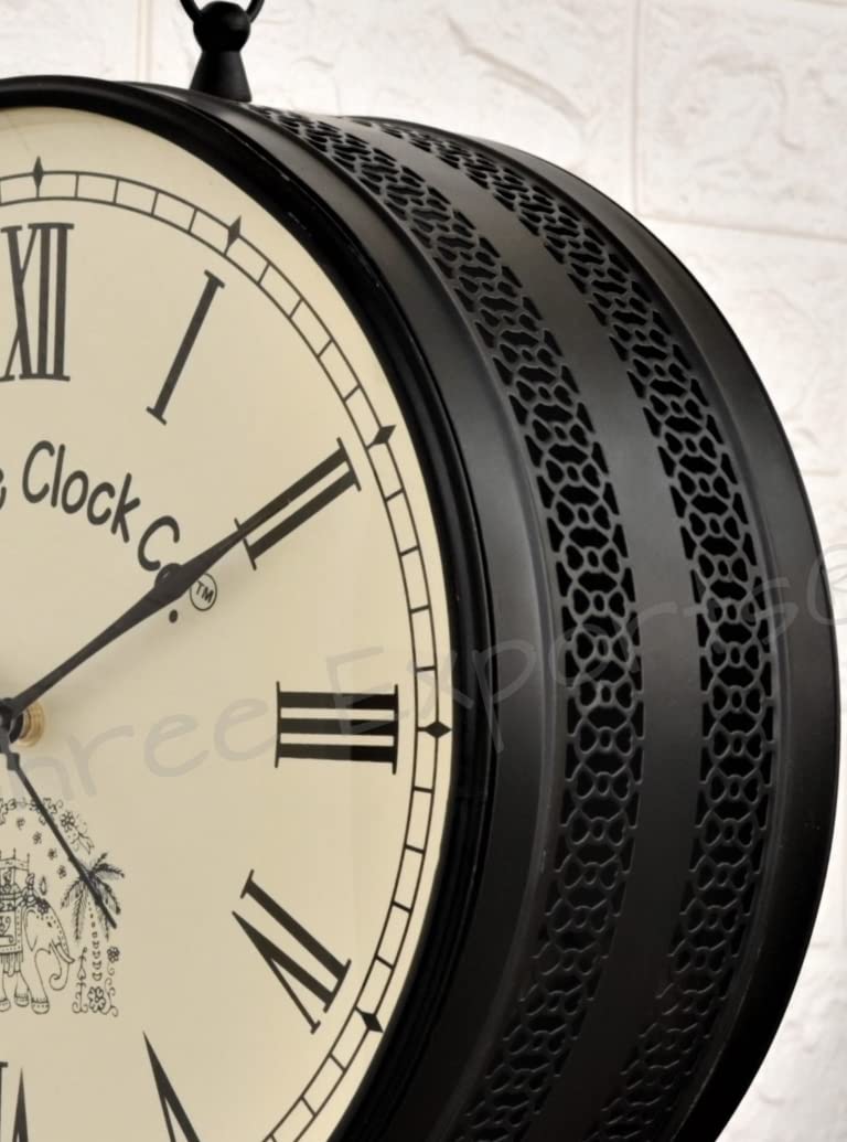Vintage Clock Handcrafted Double Side Clock with World Time/VC-6570-12-WCR - Image 5